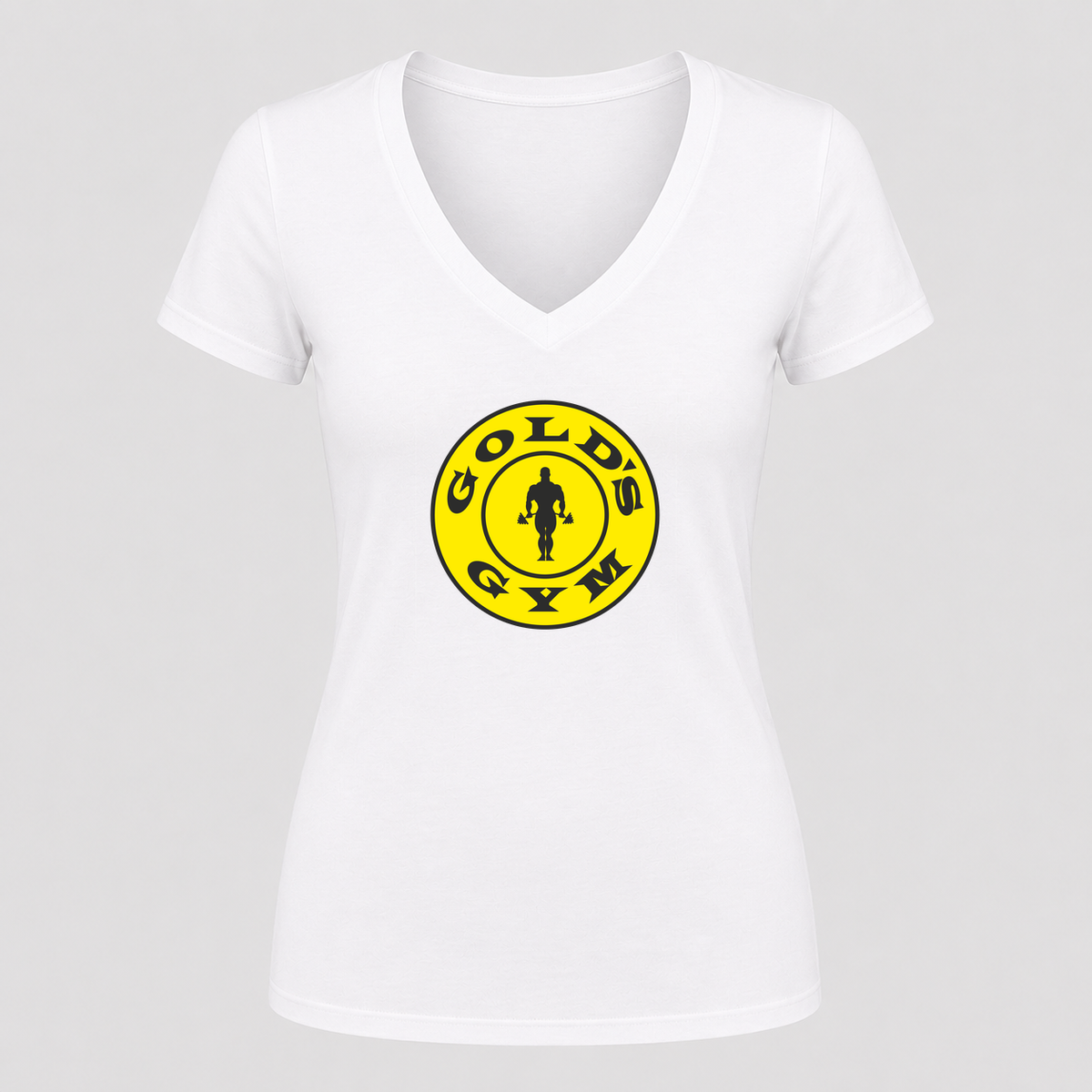 Women's Gold's Gym V Neck T-Shirt in white