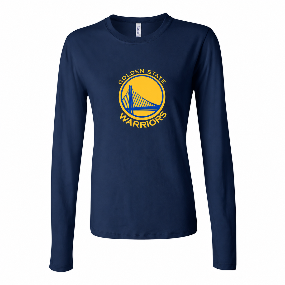 Women's Golden states warrior yellow Long Sleeve T-Shirt — Navy