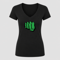 Women's Hulk Punch V Neck T-Shirt in black
