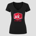 Women's Jack In The Box V Neck T-Shirt in black