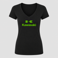 Women's Kawasaki V Neck T-Shirt in black