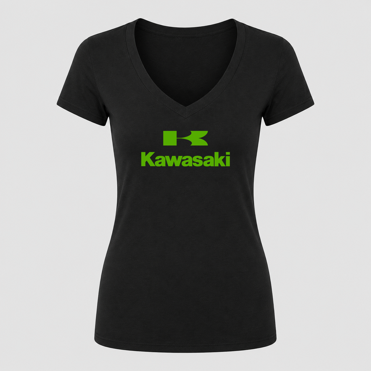 Women's Kawasaki V Neck T-Shirt in black