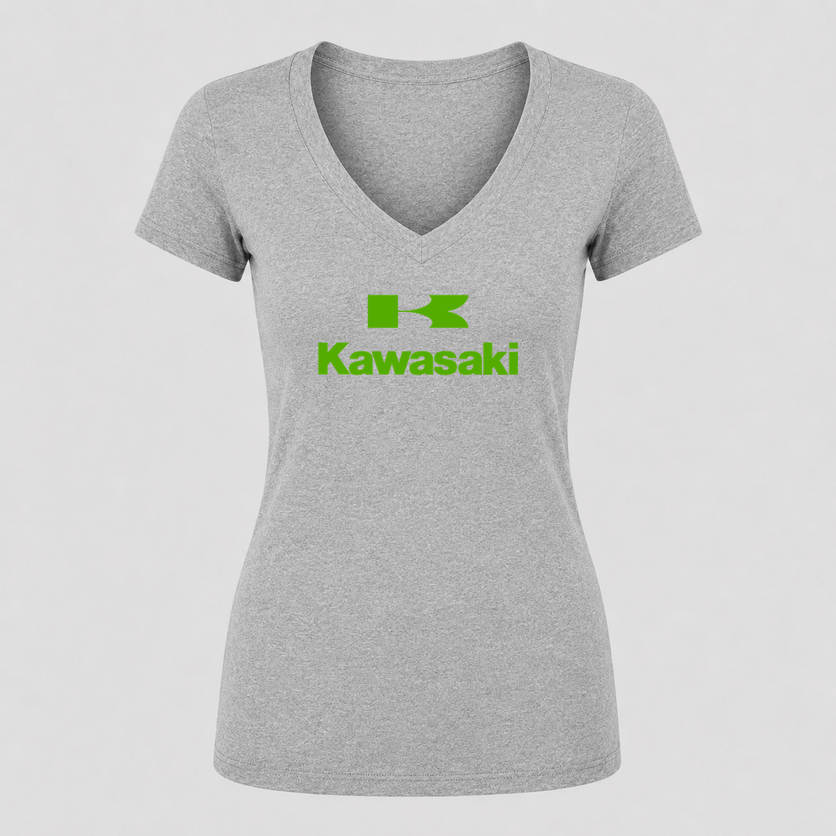 Women's Kawasaki V Neck T-Shirt in gray