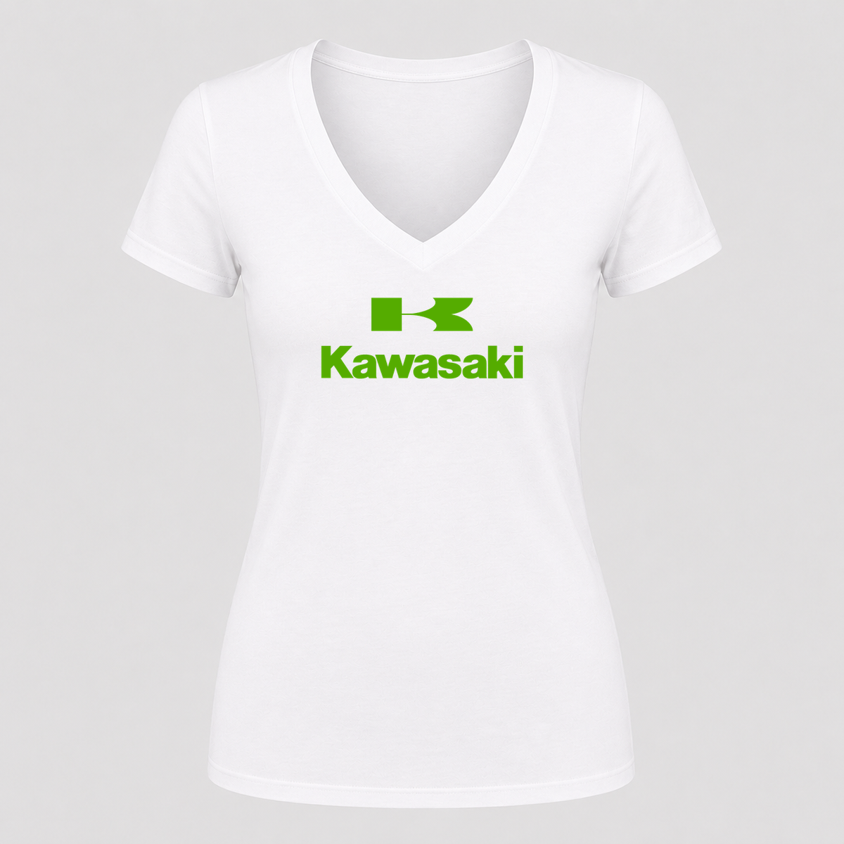 Women's Kawasaki V Neck T-Shirt in white