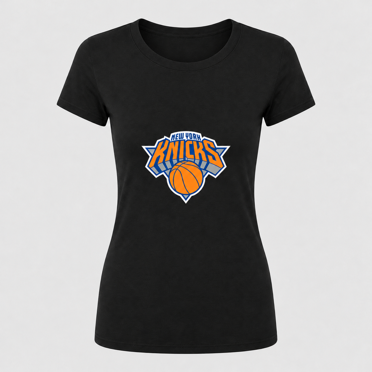 Women's knicks round-neck T-shirt, black