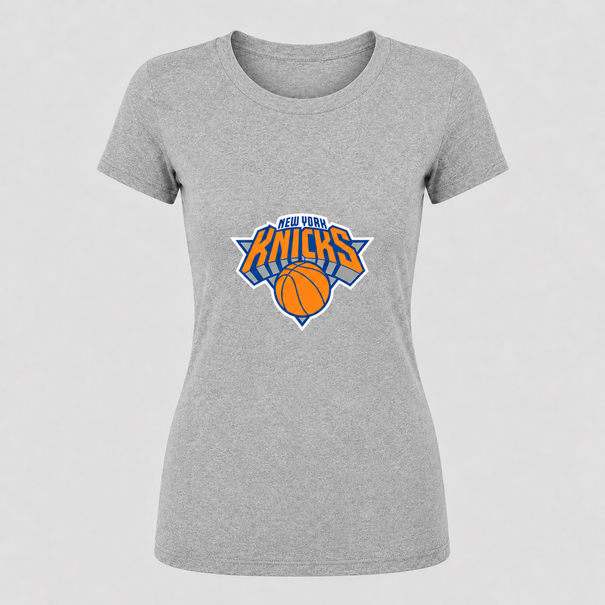 Women's knicks round-neck T-shirt, gray