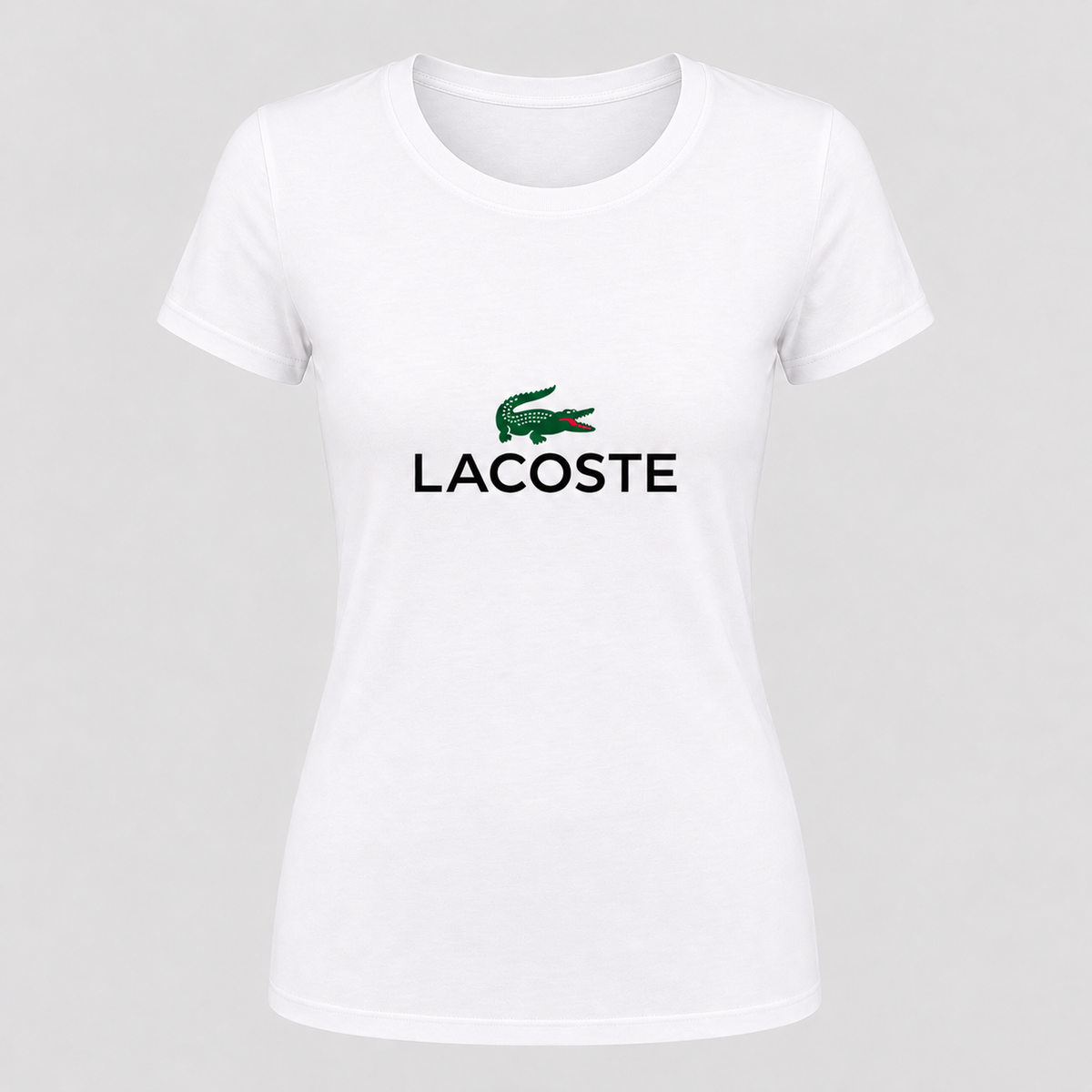 Women's Lacoste round-neck T-shirt, white