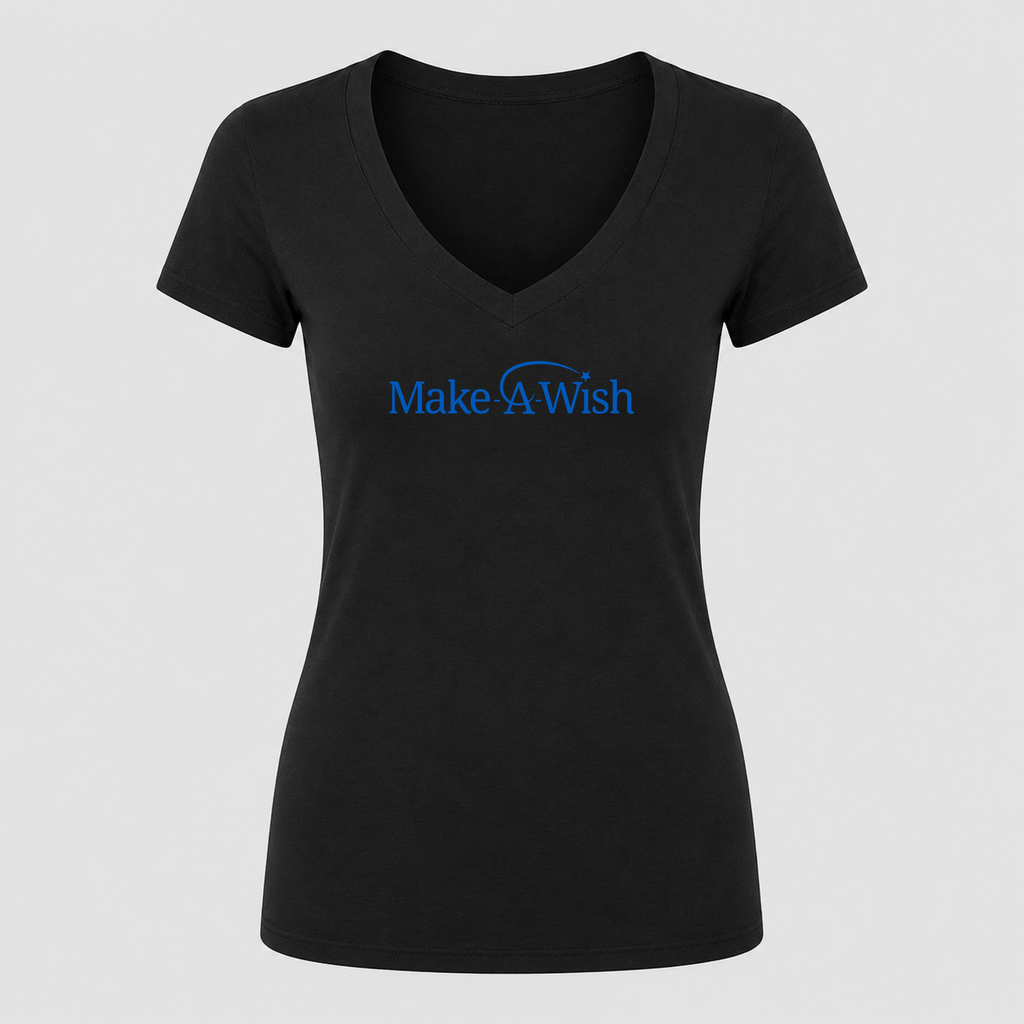 Women's Make-A-Wish V Neck T-Shirt in black