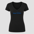 Women's Make-A-Wish V Neck T-Shirt in black