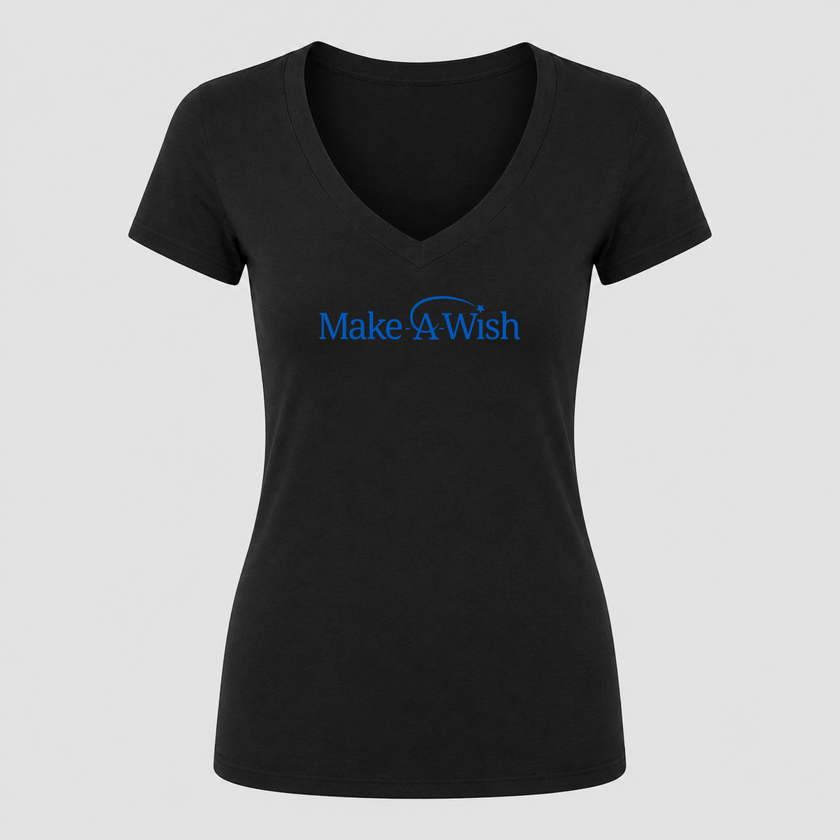 Women's Make-A-Wish V Neck T-Shirt in black
