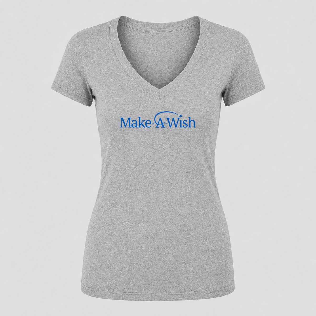 Women's Make-A-Wish V Neck T-Shirt in gray