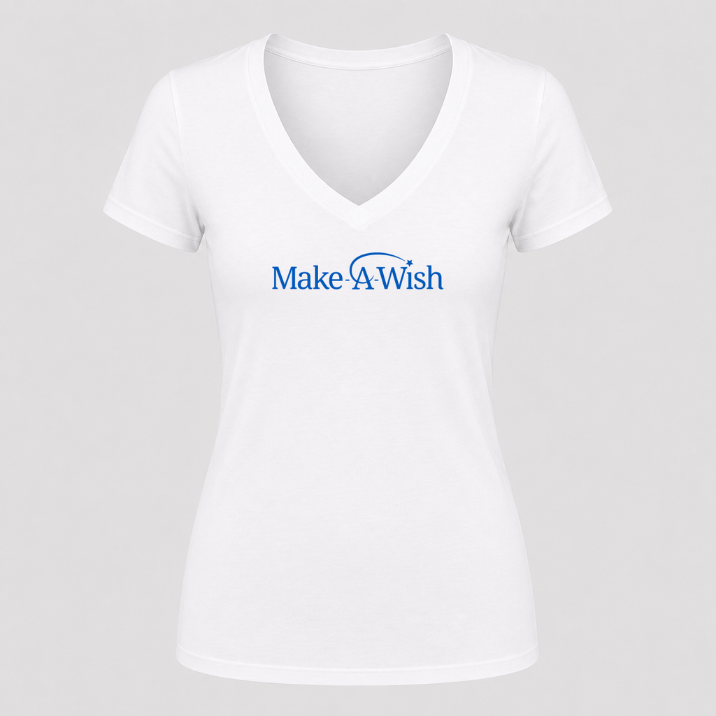 Women's Make-A-Wish V Neck T-Shirt in white