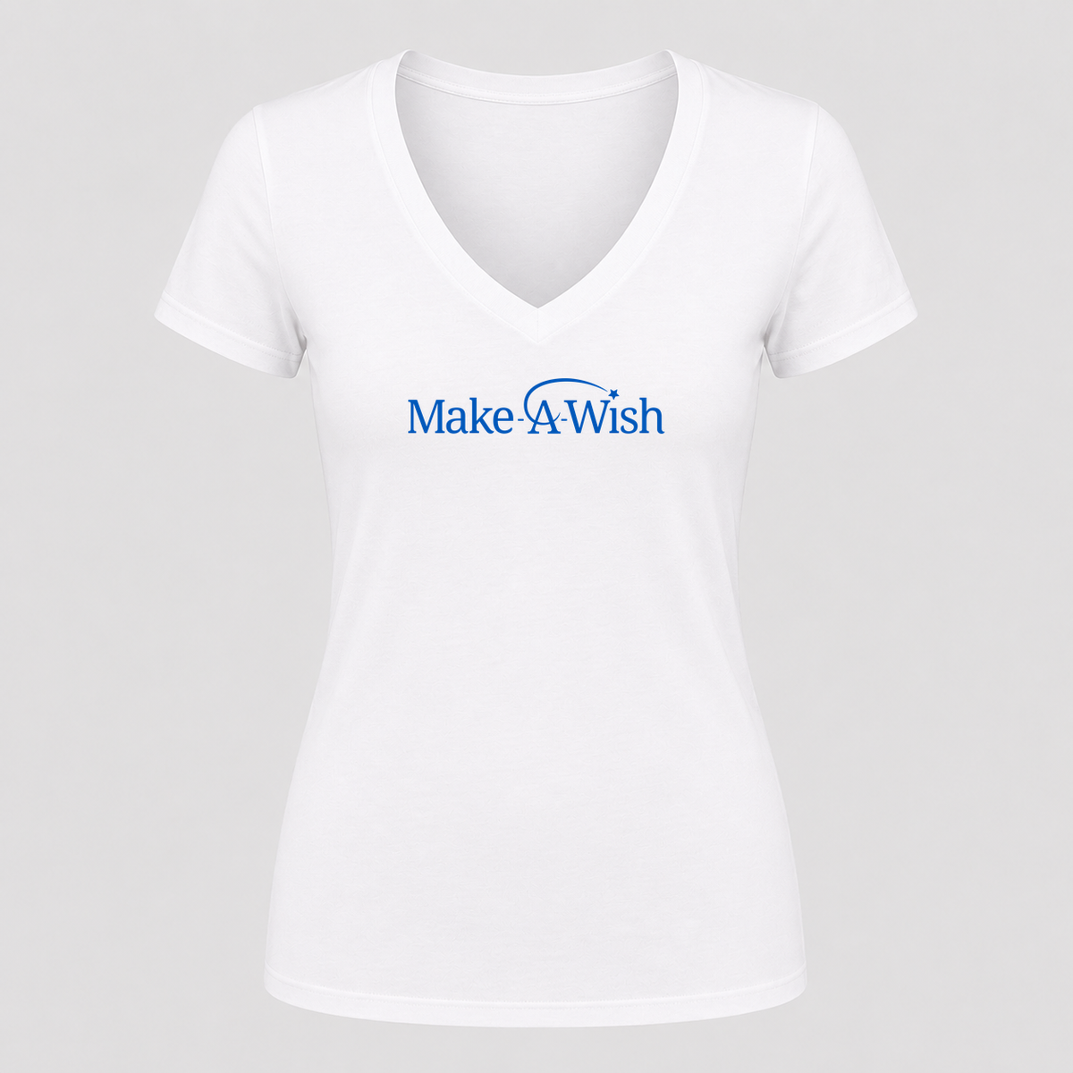 Women's Make-A-Wish V Neck T-Shirt in white