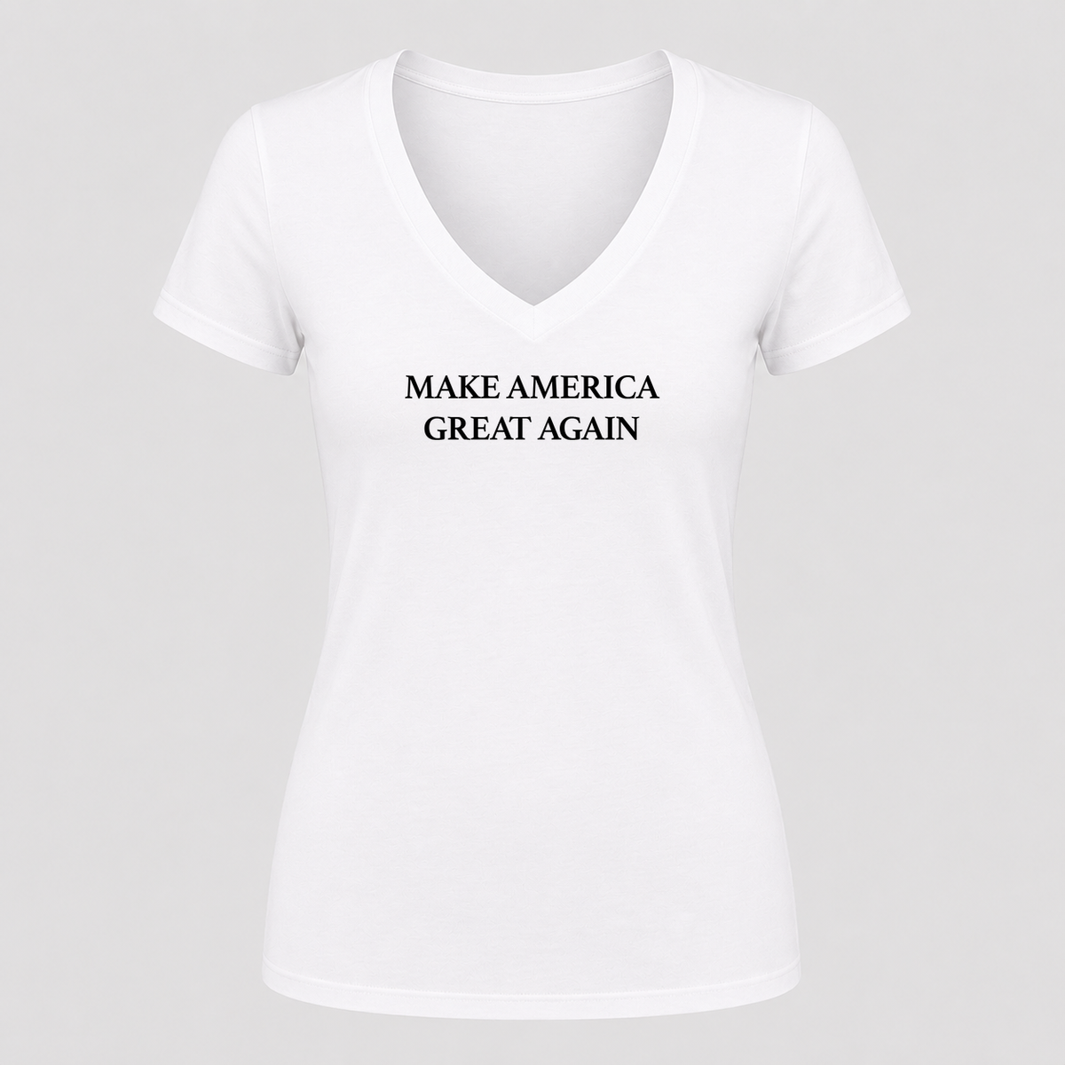 Women's Make America Great Again V Neck T-Shirt in white