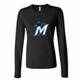 Women's Miami Marlins Long Sleeve T-Shirt — Black