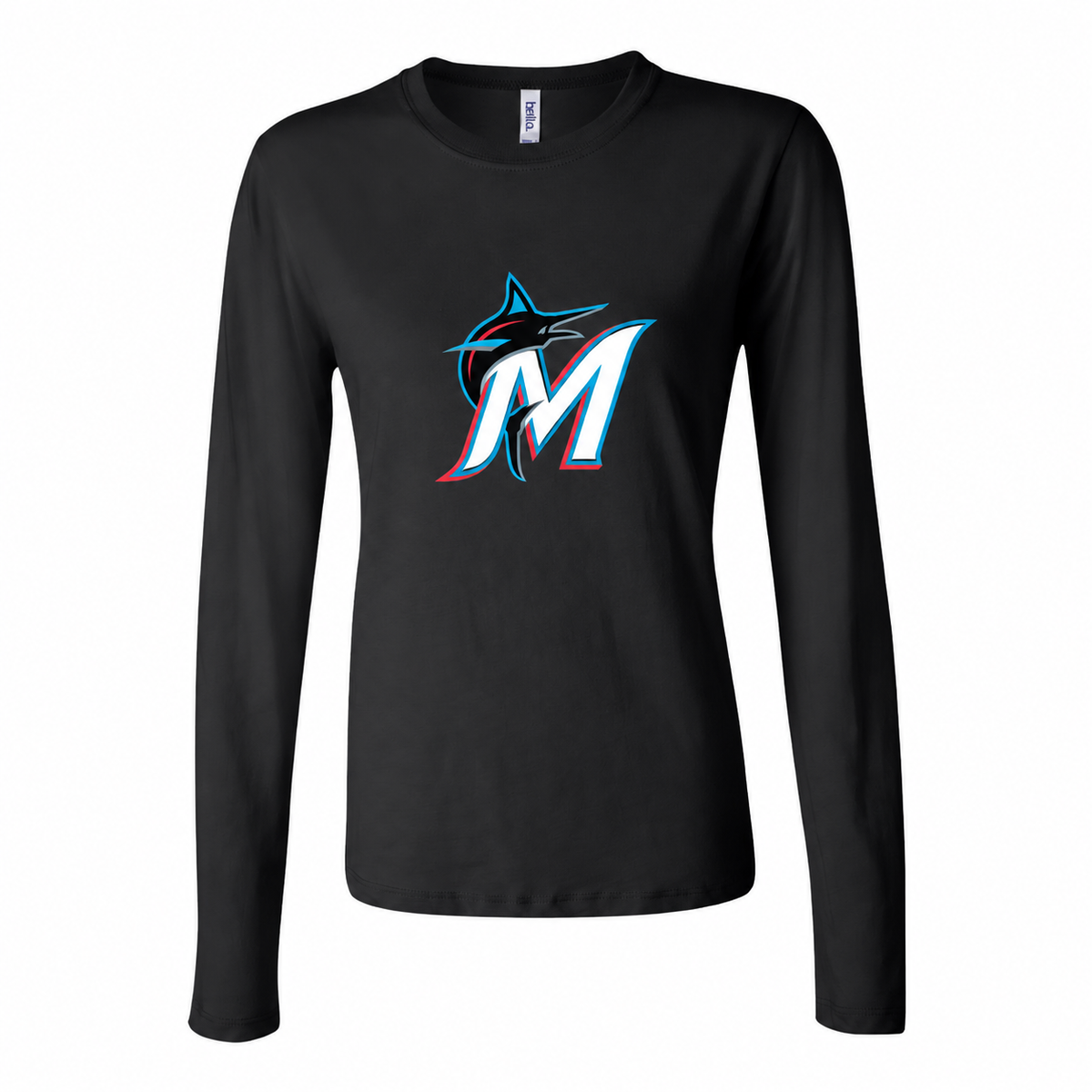 Women's Miami Marlins Long Sleeve T-Shirt — Black