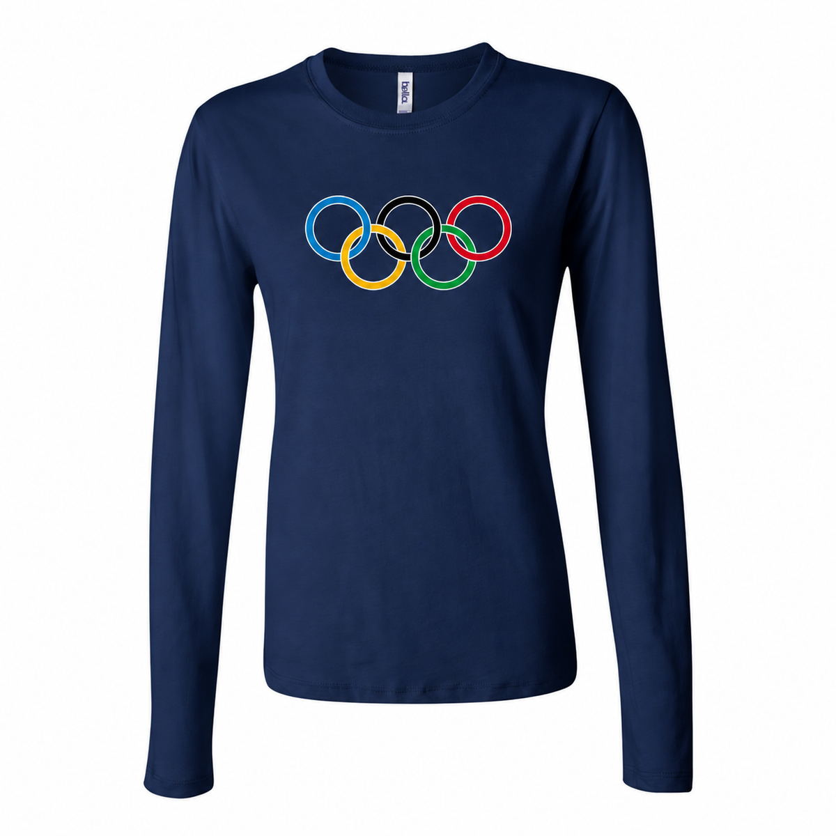 Women's Olympics Rings Long Sleeve T-Shirt - Navy