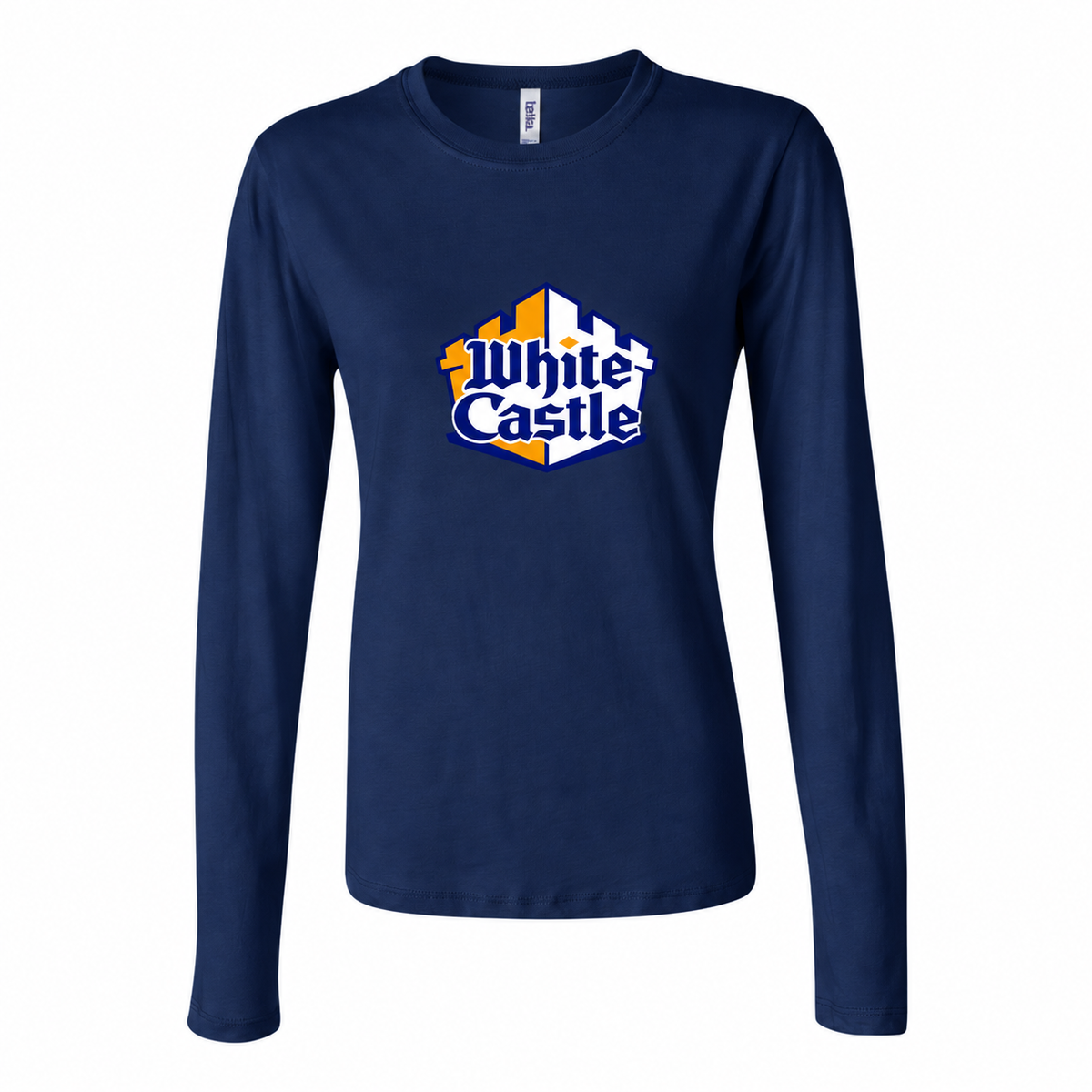 Women's White Castle Long Sleeve T-Shirt - Navy