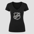 Women's NHL Shield V Neck T-Shirt in black