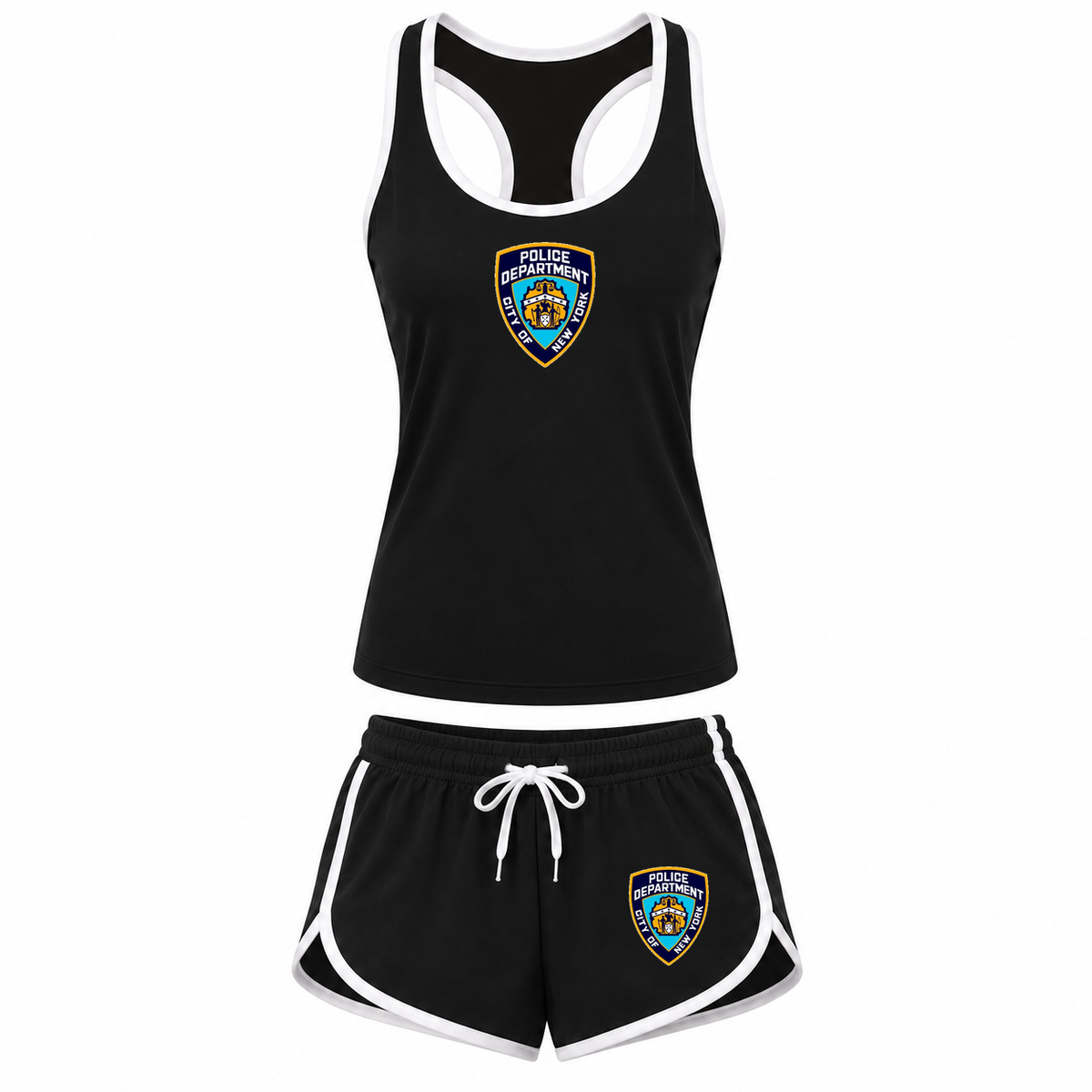 Women's NYPD Tank Top and Shorts Set, black