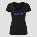 Women's PlayStation 5 V Neck T-Shirt in black