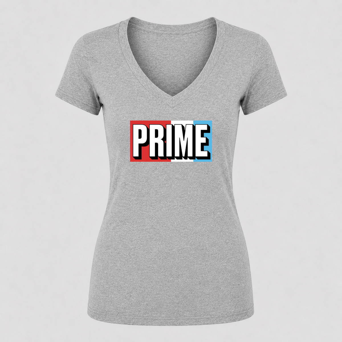 Women's Prime Drink V Neck T-Shirt in gray