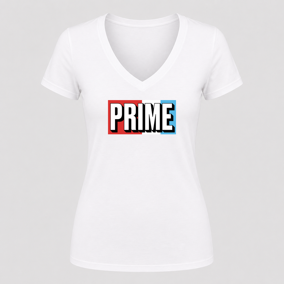 Women's Prime Drink V Neck T-Shirt in white