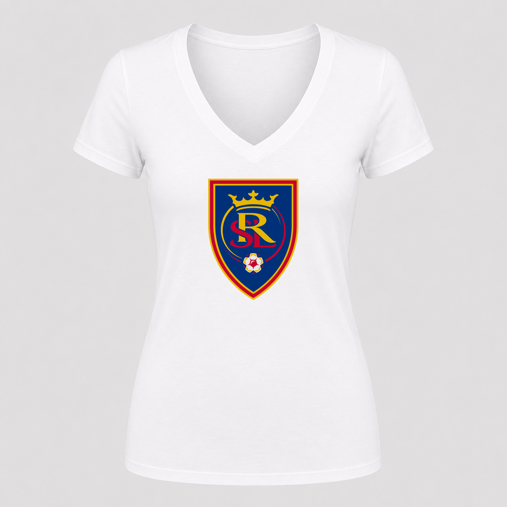 Women's Real Salt Lake V Neck T-Shirt in white