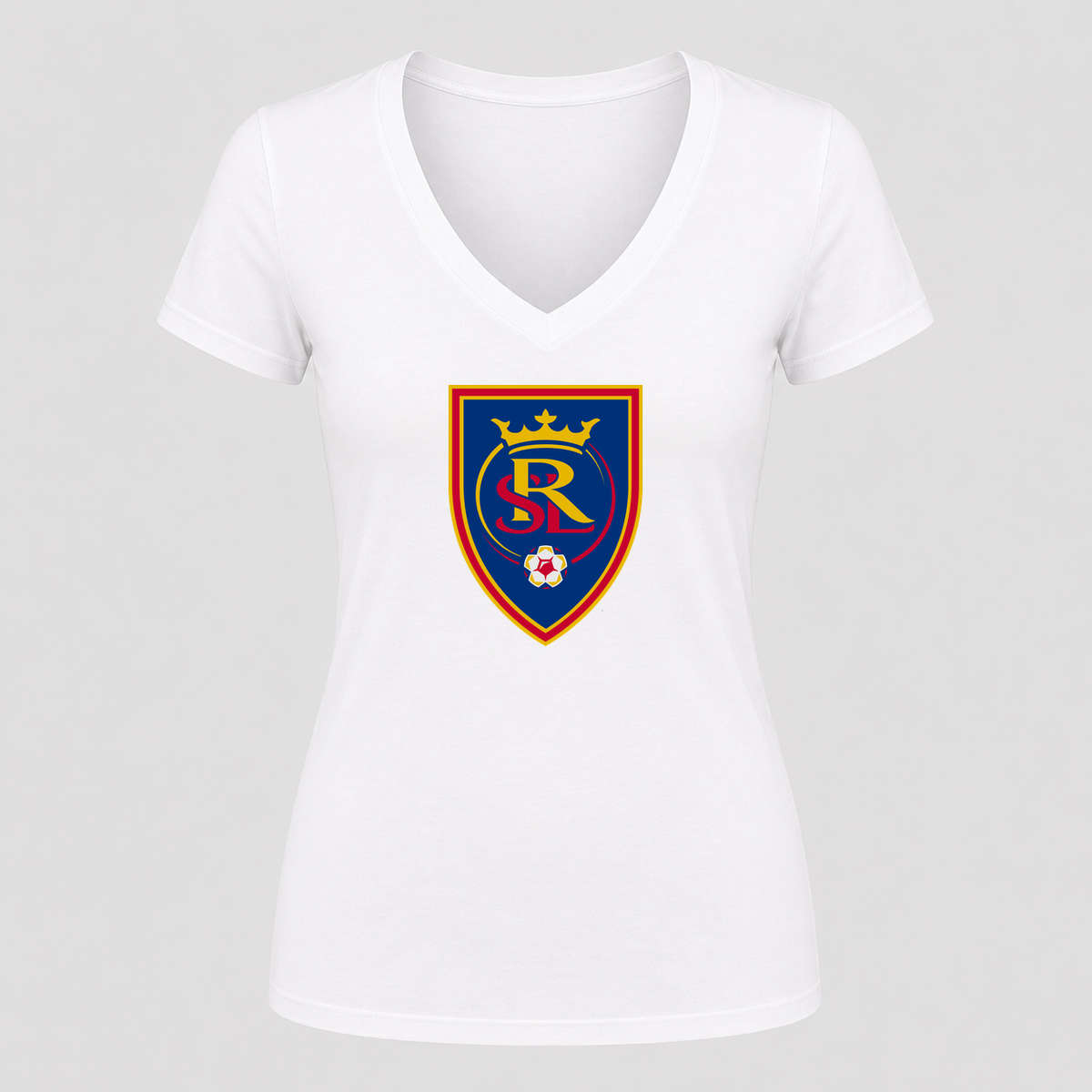 Women's Real Salt Lake V Neck T-Shirt in white