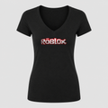 Women's Roblox V Neck T-Shirt in black