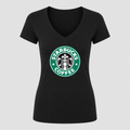 Women's Starbucks V Neck T-Shirt in black