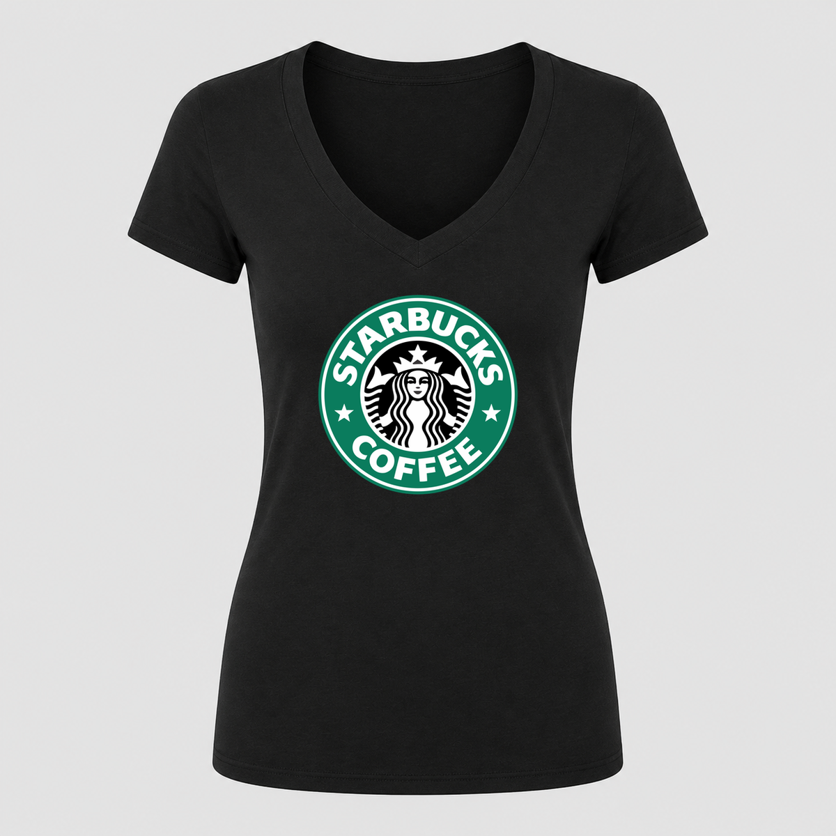 Women's Starbucks V Neck T-Shirt in black