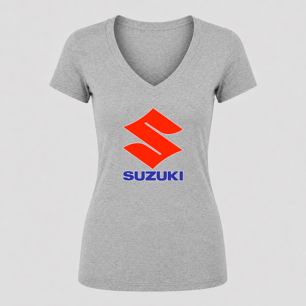 Women's Suzuki V Neck T-Shirt in gray