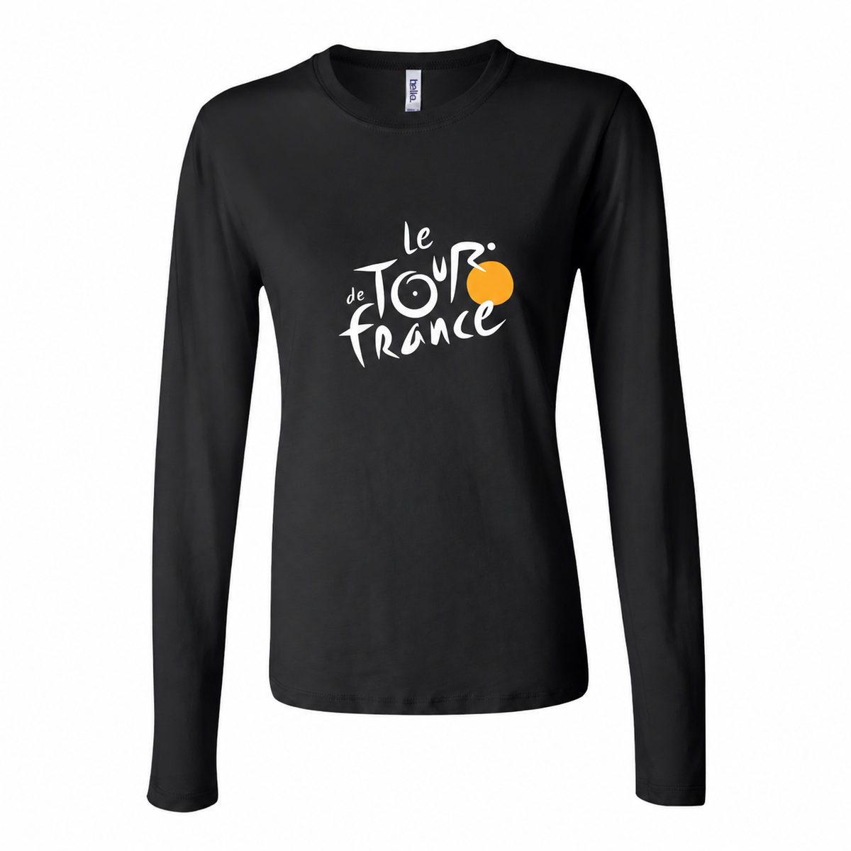Women's Tour de France Long Sleeve T-Shirt — Black, visible white lettering