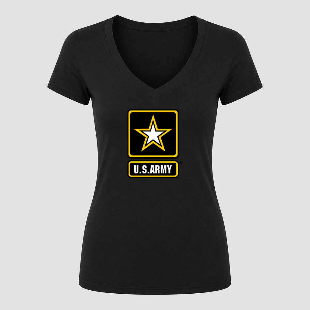 Women's U.S. Army V Neck T-Shirt in black