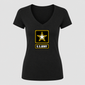 Women's U.S. Army V Neck T-Shirt in black