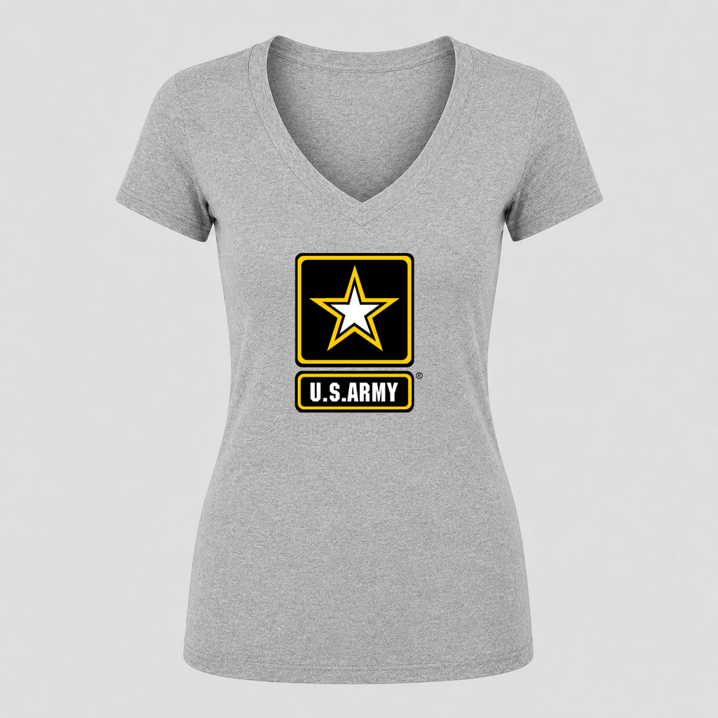 Women's U.S. Army V Neck T-Shirt in gray