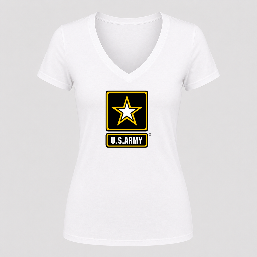 Women's U.S. Army V Neck T-Shirt in white