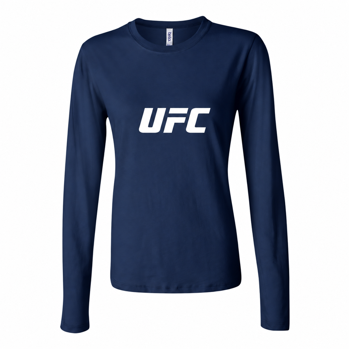 Women's UFC White Long Sleeve T-Shirt — Navy