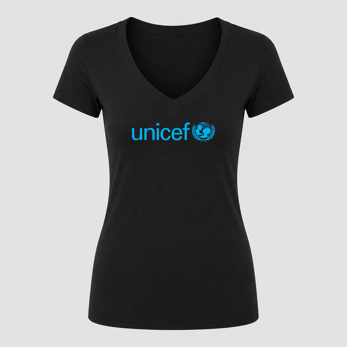 Women's UNICEF V Neck T-Shirt in black