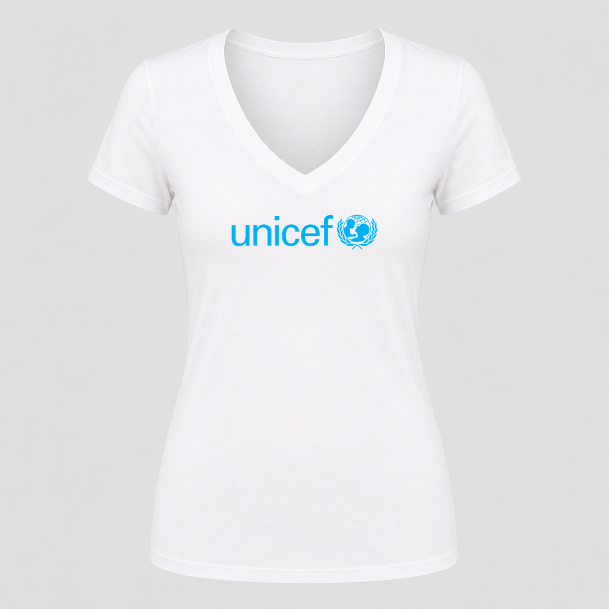 Women's UNICEF V Neck T-Shirt in white