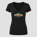 Women's Universal Studios Hollywood V Neck T-Shirt in black