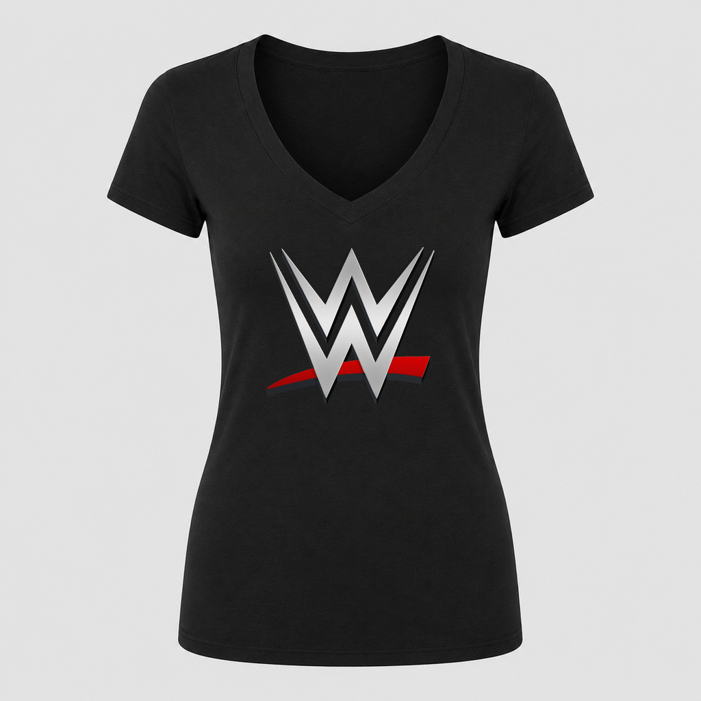 Women's WWE V Neck T-Shirt in black