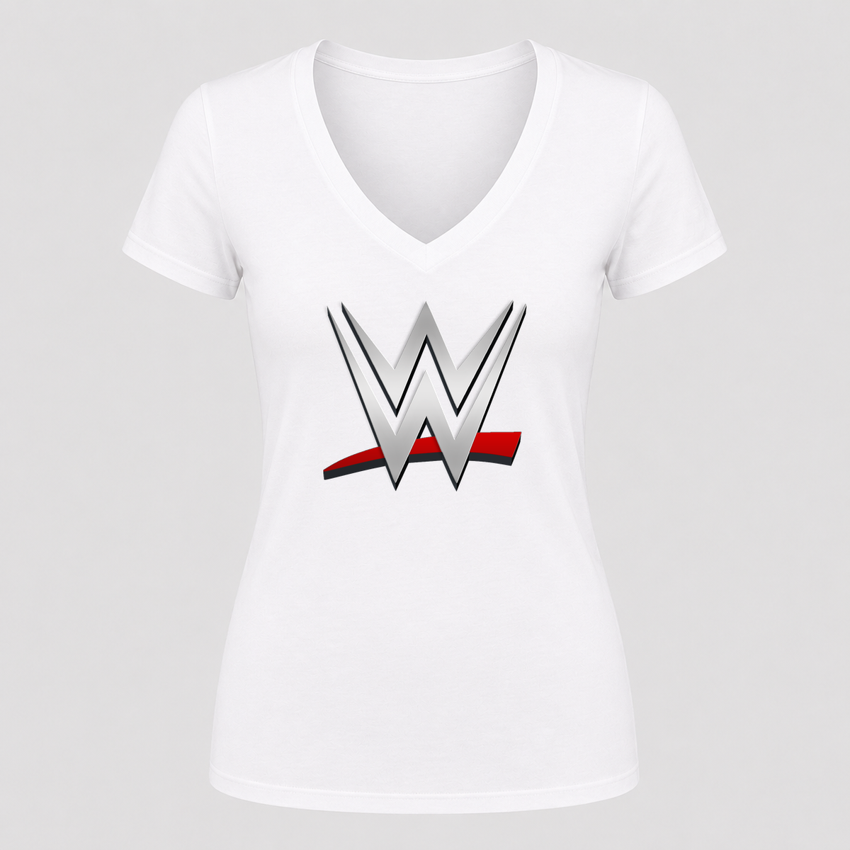 Women's WWE V Neck T-Shirt in white
