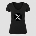 Women's X (Twitter) V Neck T-Shirt in black