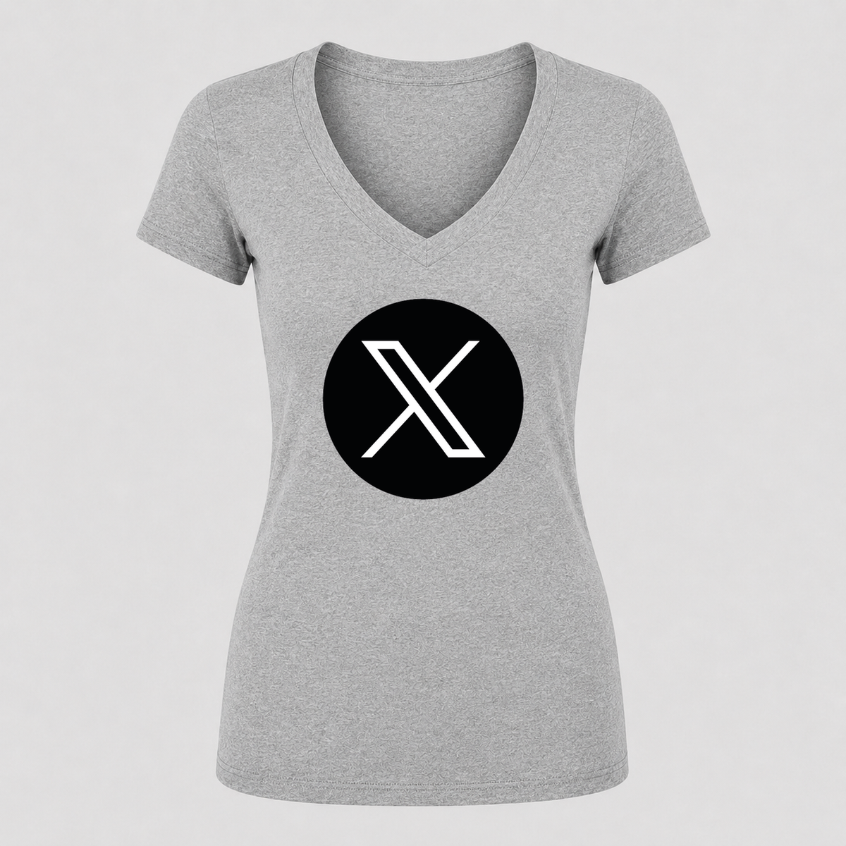 Women's X (Twitter) V Neck T-Shirt in gray