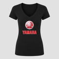 Women's Yamaha V Neck T-Shirt in black