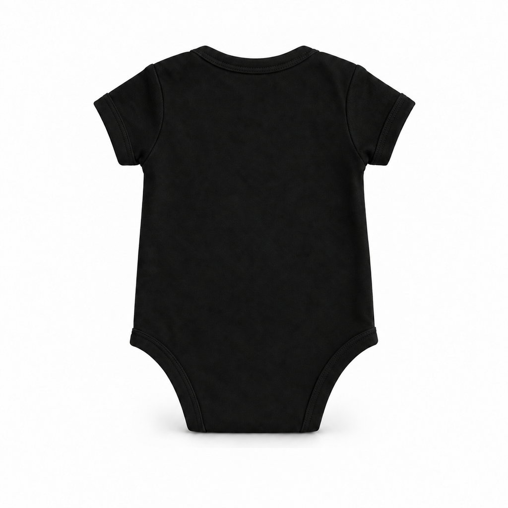 Black Yankees baby romper — back view
