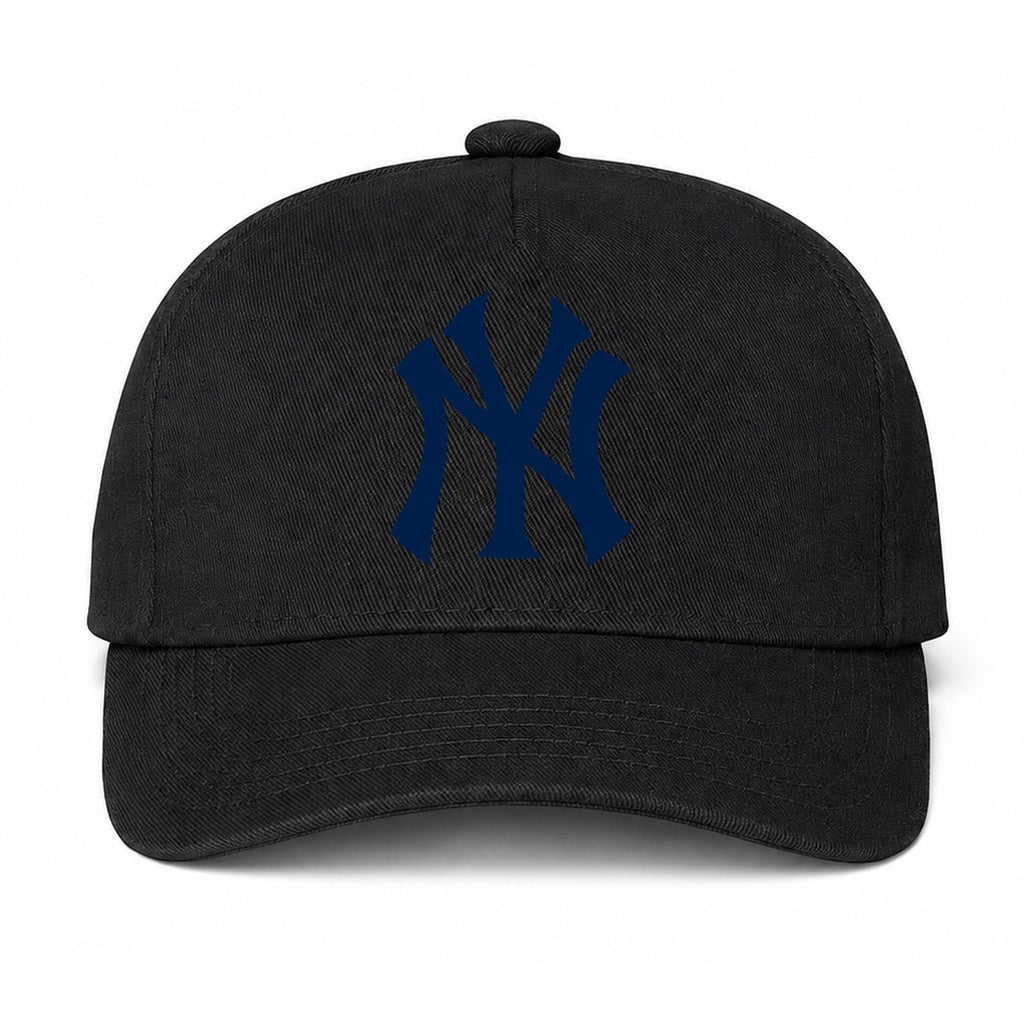 Black New York Yankees dad baseball cap hat - front view