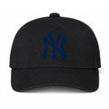 Black New York Yankees dad baseball cap hat - front view